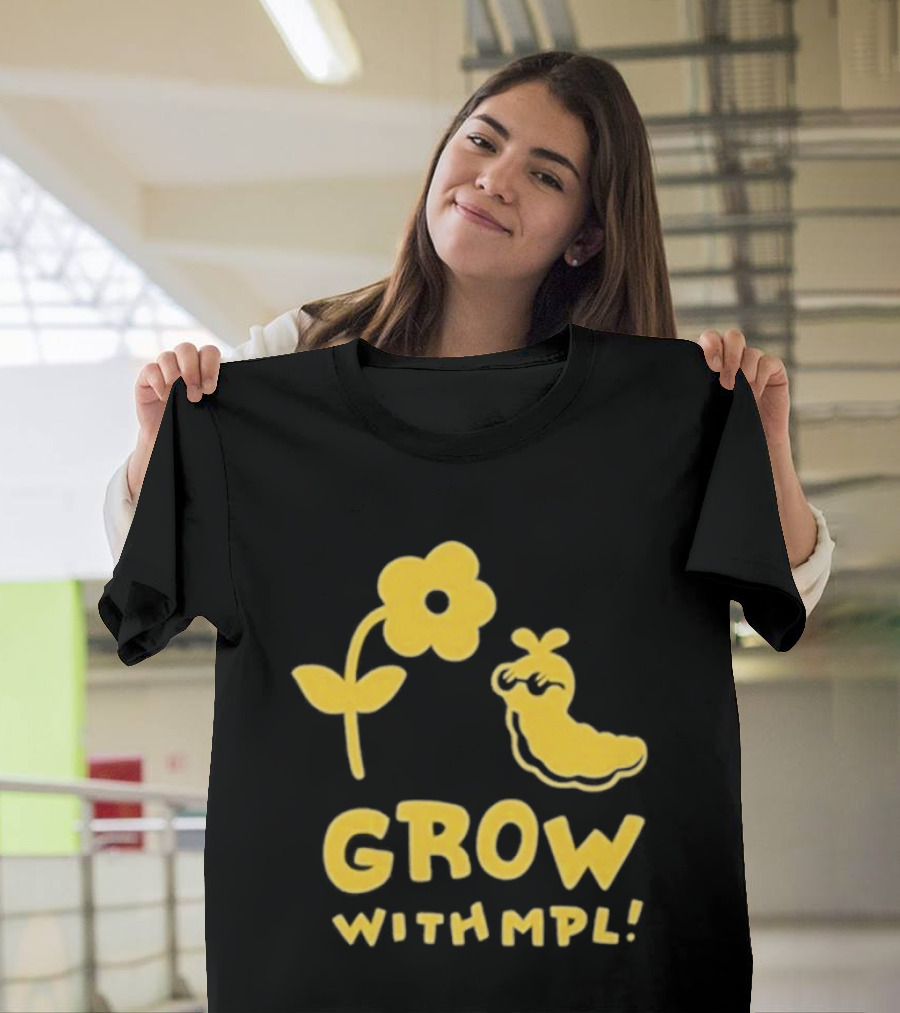 Grow With MPL Flower And Bird Yellow T-Shirt