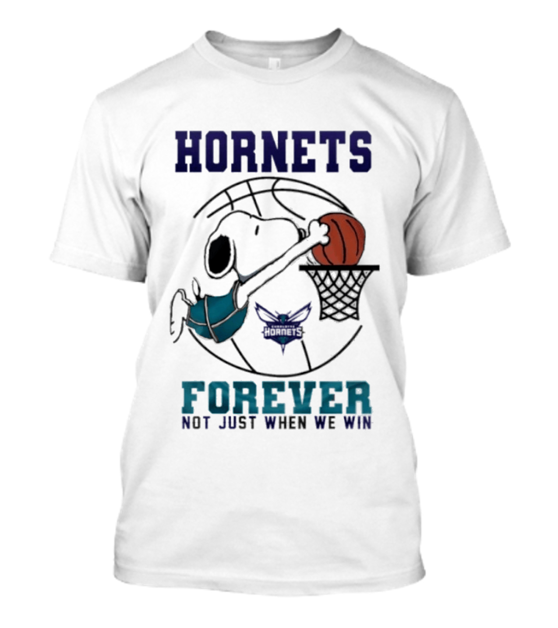 Hornets Snoopy Dunking Basketball Forever Not Just When We Win T-Shirt