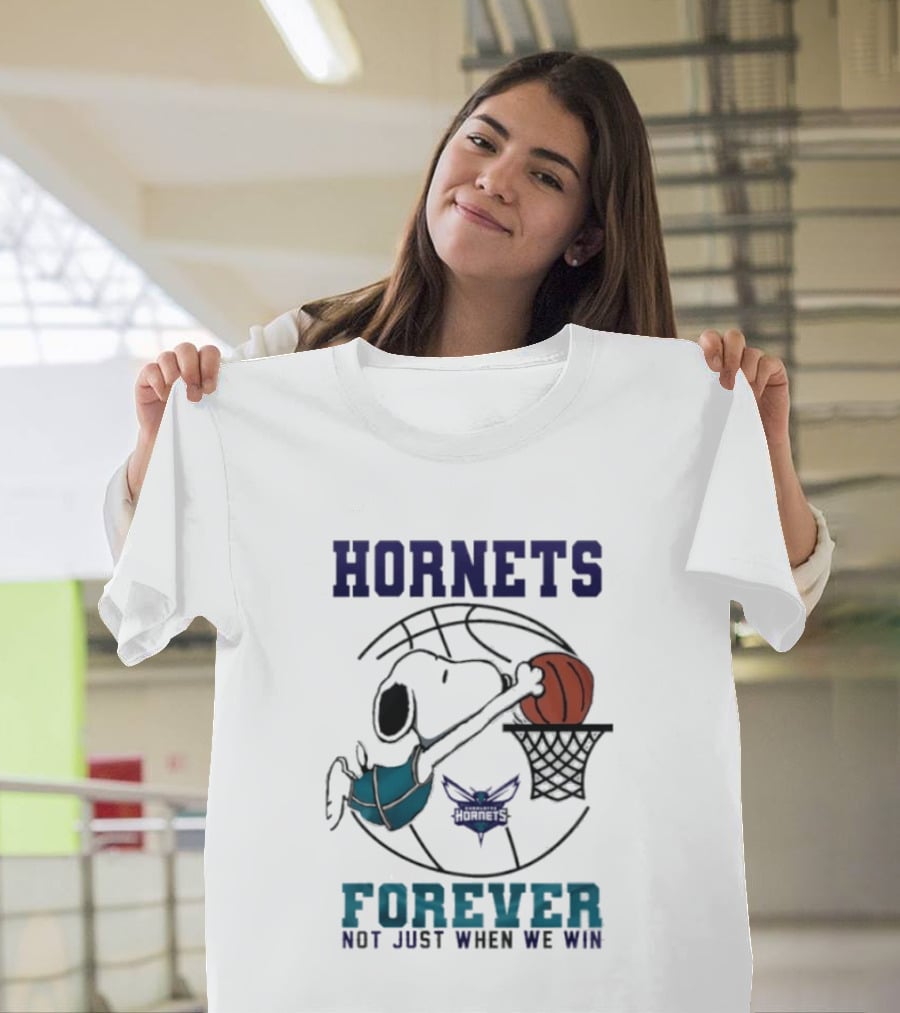 Hornets Snoopy Dunking Basketball Forever Not Just When We Win T-Shirt