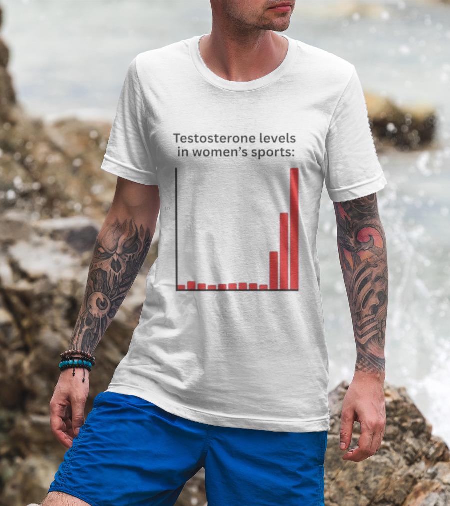 Testosterone Levels In Women's Sports Bar Graph Analysis T-Shirt