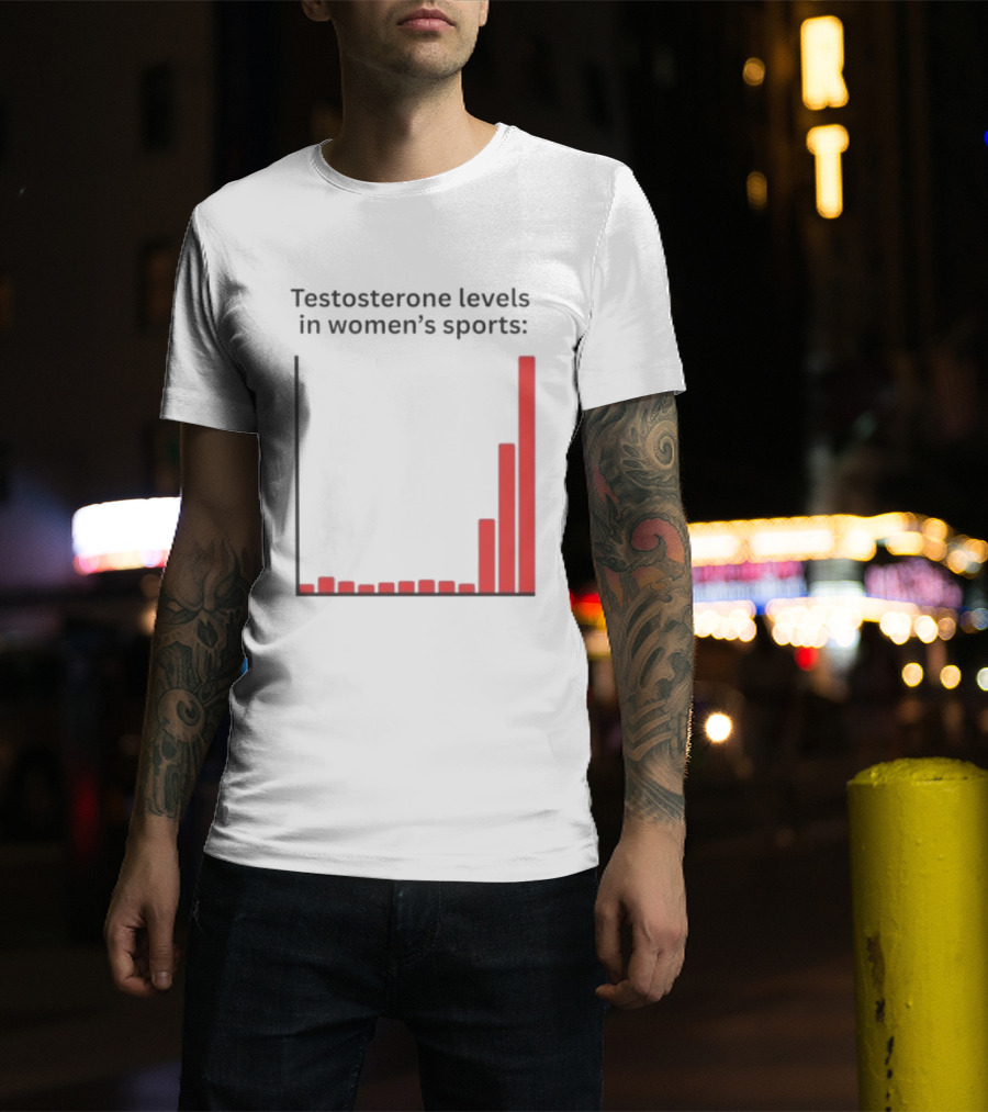 Testosterone Levels In Women's Sports Bar Graph Analysis T-Shirt