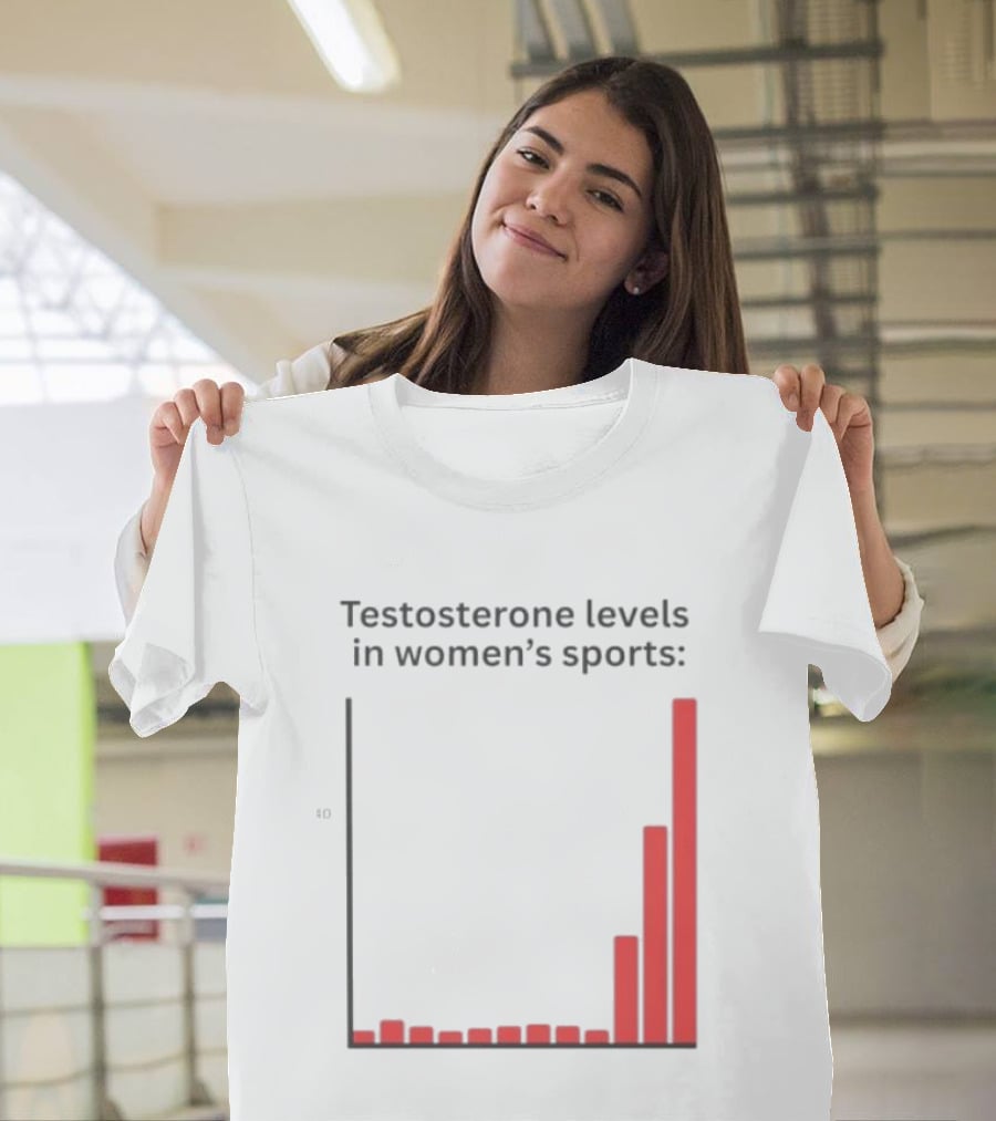 Testosterone Levels In Women's Sports Bar Graph Analysis T-Shirt