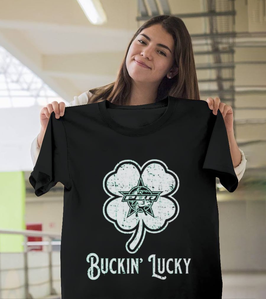 Pbr Buckin' Lucky St. Patrick's Day Clover T-Shirt