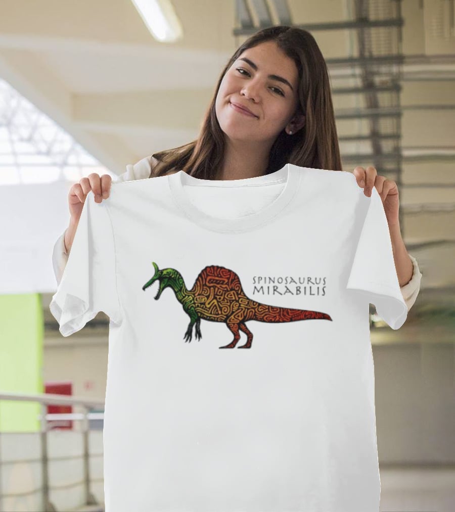 Spinosaurus Mirabilis Dinosaur Rainbow T-Shirt