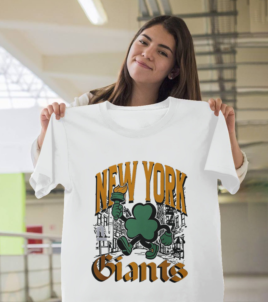 New York Giants St. Patrick's Day 2026 Shamrock Torch Running T-Shirt
