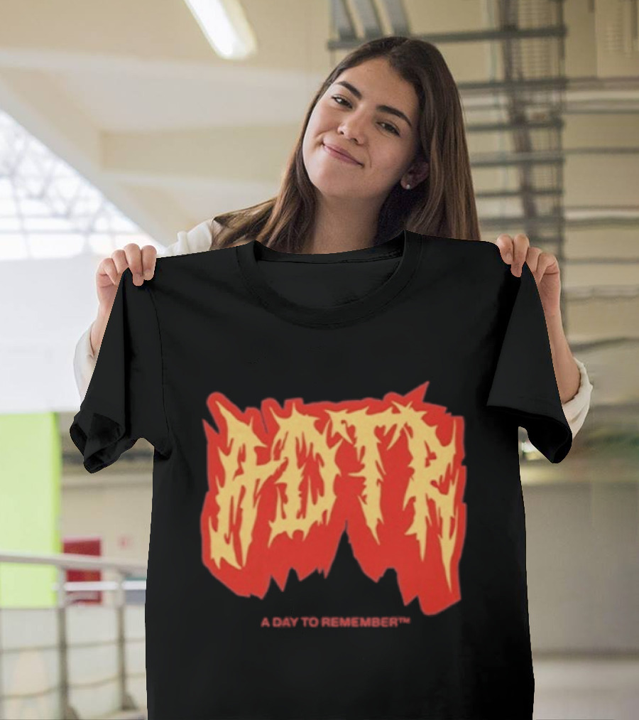 Adtr A Day To Remember Resentment Vintage Flame Lettering T-Shirt