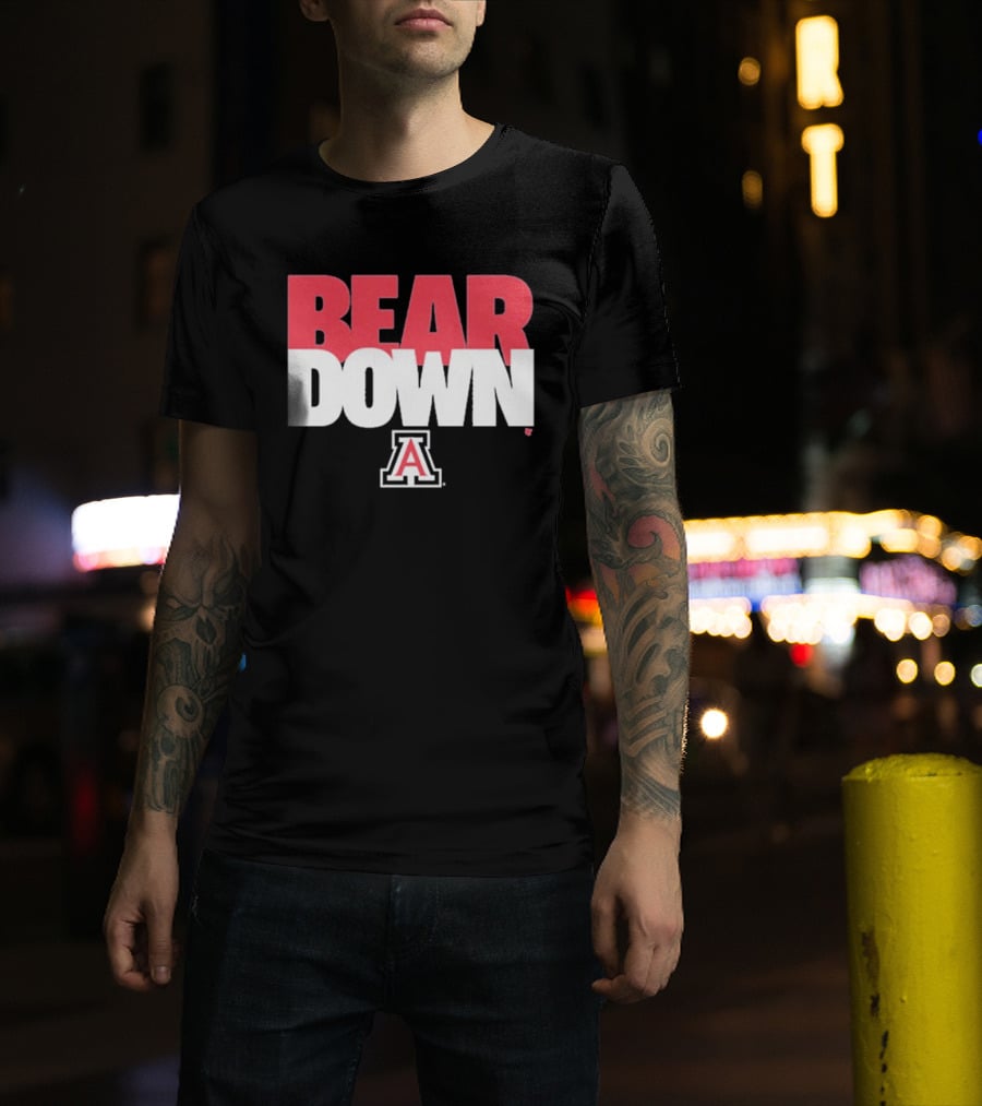 Bear Down Arizona Wildcats Logo Block A T-Shirt