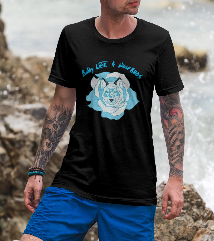 Bobby Weir And Wolf Bros Blue Rose Wolf T-Shirt