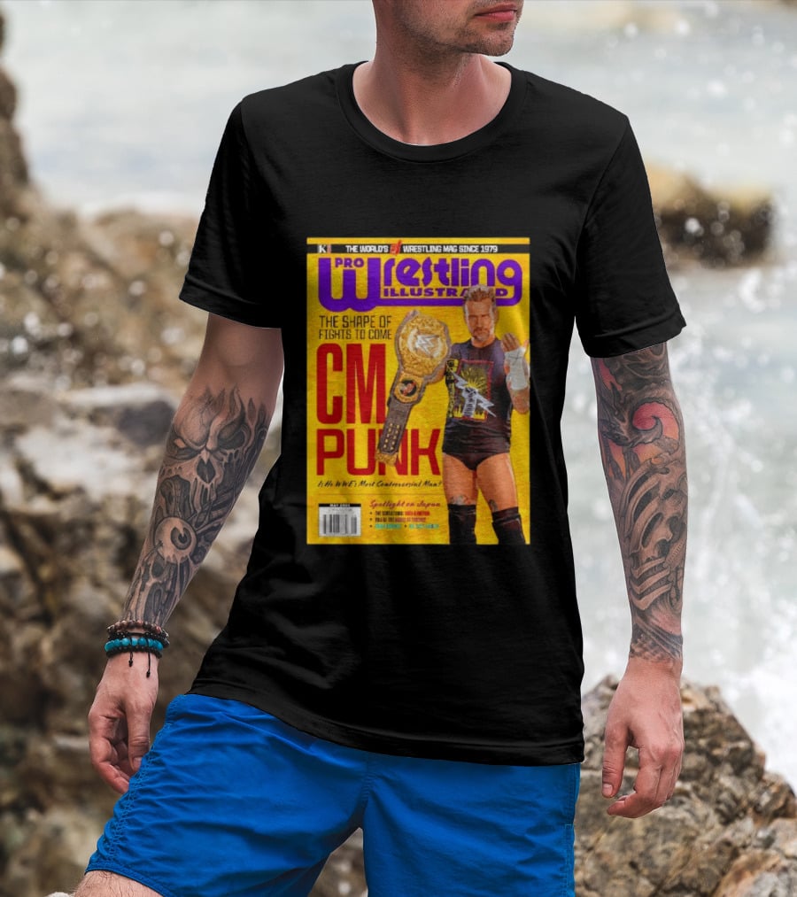 Pro Wrestling Illustrated CM Punk WWE's Most Controversial Man Spotlight On Japan T-Shirt