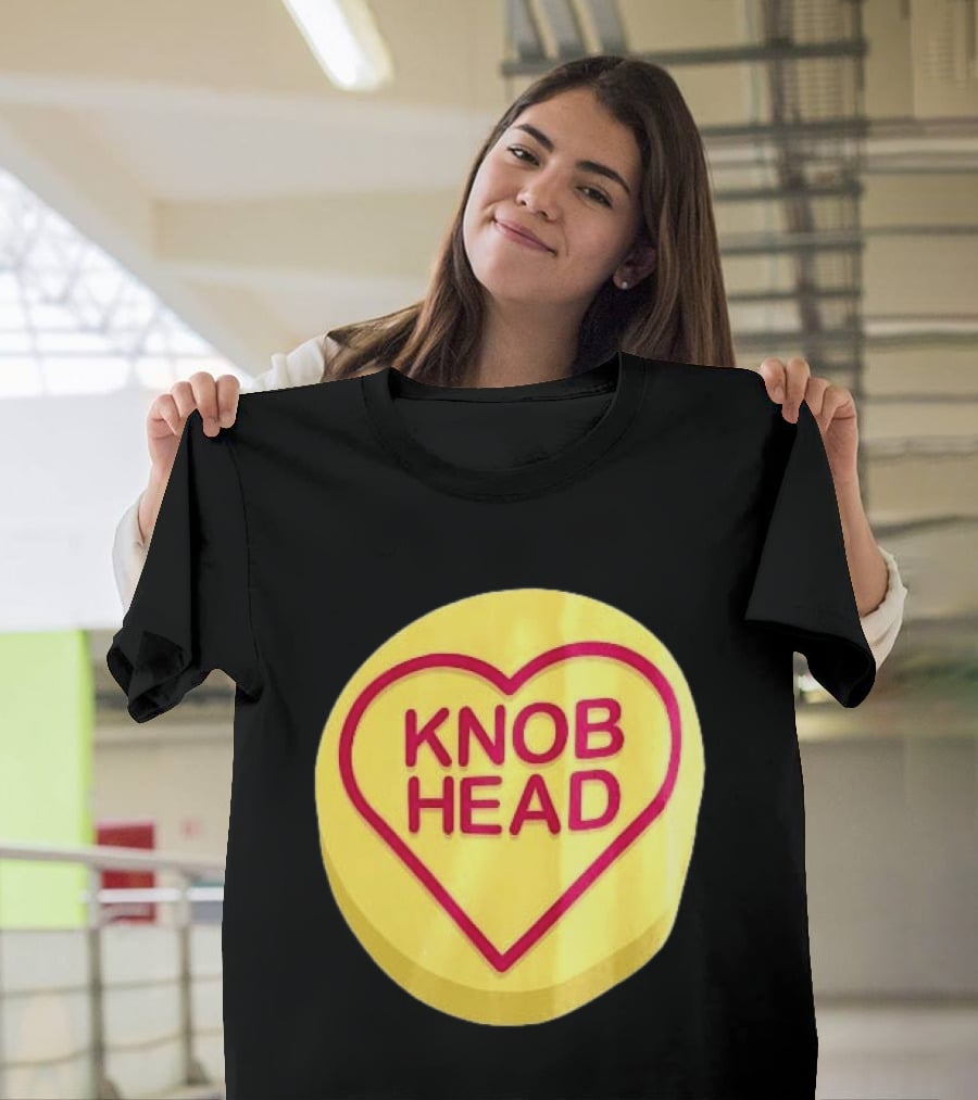 Knob Head Love Hearts Yellow Round T-Shirt