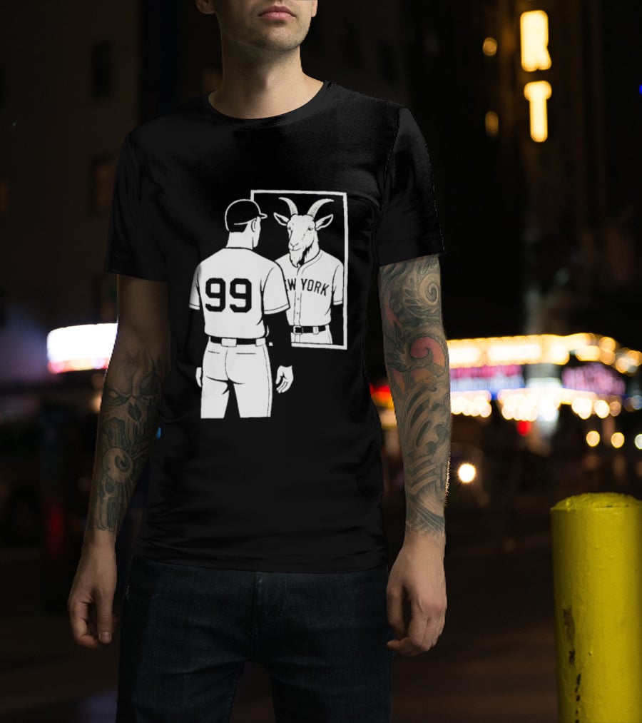 Aaron Judge GOAT Reflection New York Yankees Baseball 99 T-Shirt