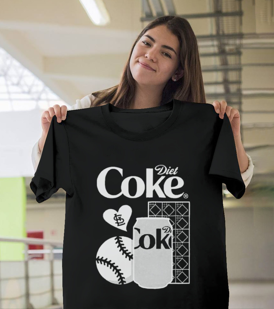 St. Louis Cardinals Diet Coke Night Baseball Can Heart 2026 T-Shirt