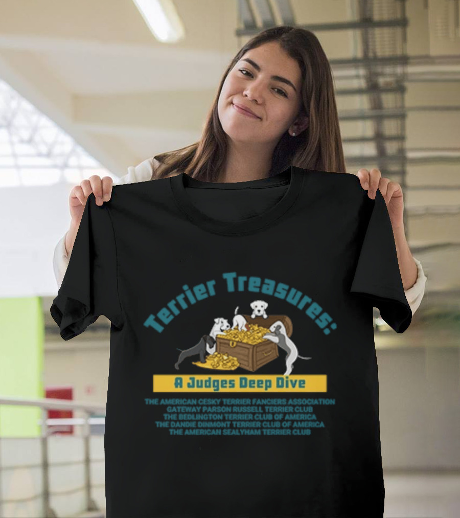 Terrier Treasures A Judges Deep Dive Treasure Chest and Playful Dogs T-Shirt