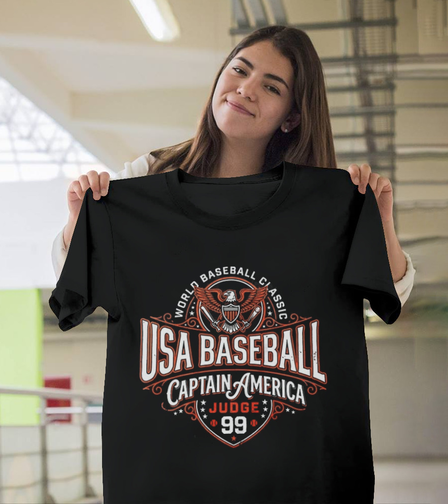 USA Baseball Captain America Judge 99 Independence Wings T-Shirt