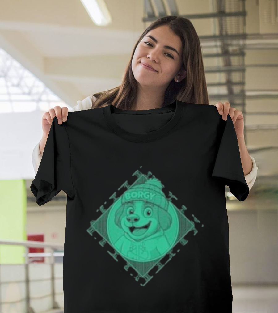 Borgy Borgy Greenlines Puzzle Dog with Beanie T-Shirt