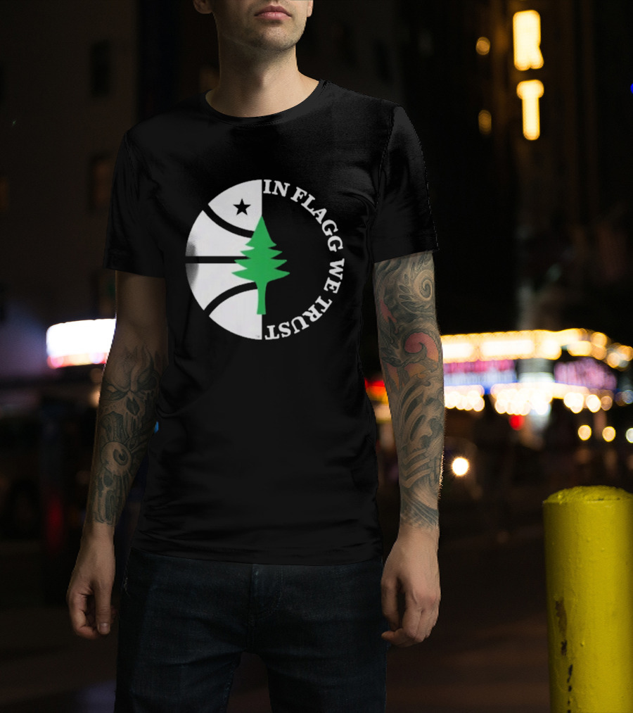 In Flagg We Trust Dallas Mavericks Pine Tree Basketball Star T-Shirt