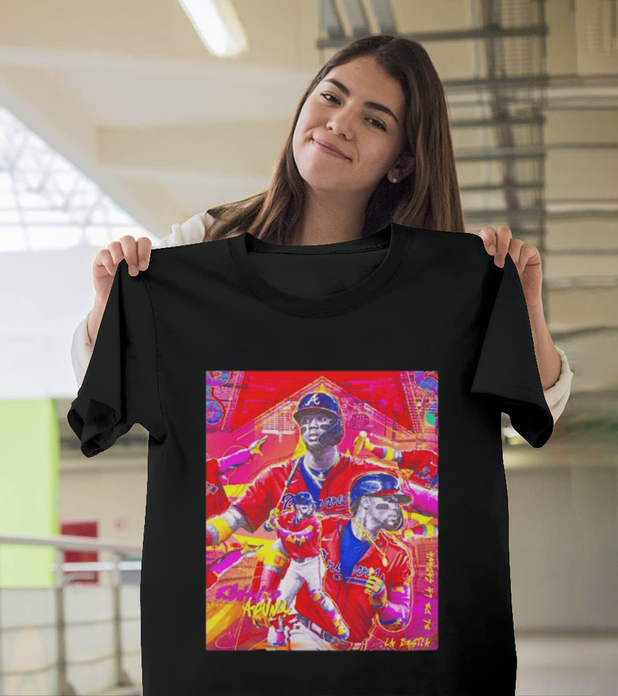 Ronald Acuña Jr Braves Atlanta Red Jersey Baseball Star Collage T-Shirt