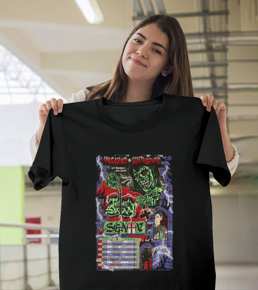 Unleashed Southbound Telesatan Tour 2026 Lil' Rockers Scary Dates T-Shirt