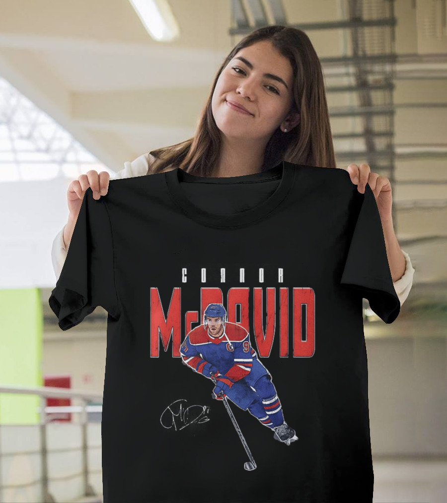 Connor McDavid Number 97 Edmonton Oilers NHL Hockey Player T-Shirt