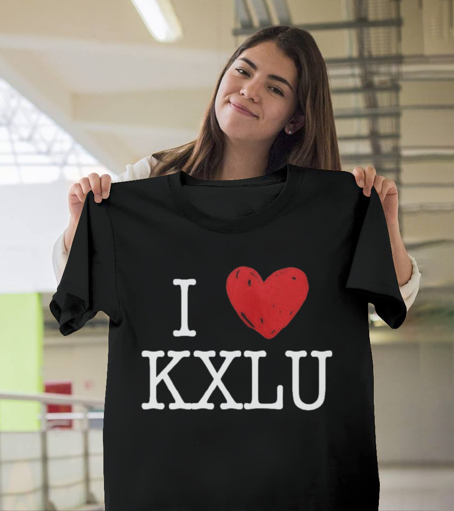 I Love KXLU Radio Station Red Heart T-Shirt