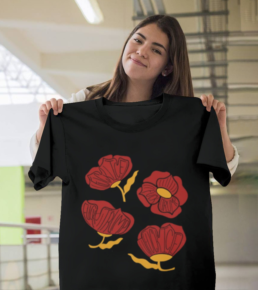 Red Poppy Floral Fuck Trump T-Shirt