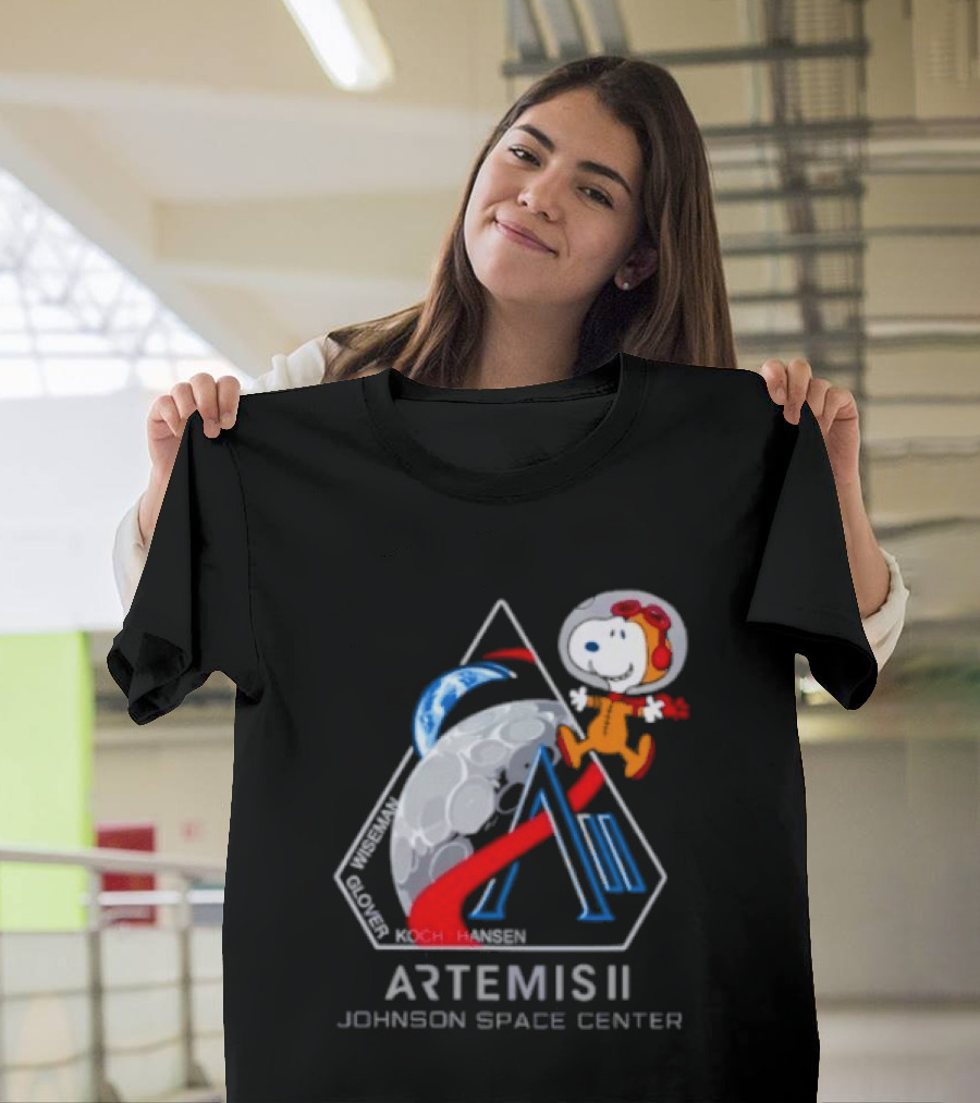 Artemis II Snoopy Johnson Space Center NASA Moon Mission T-Shirt