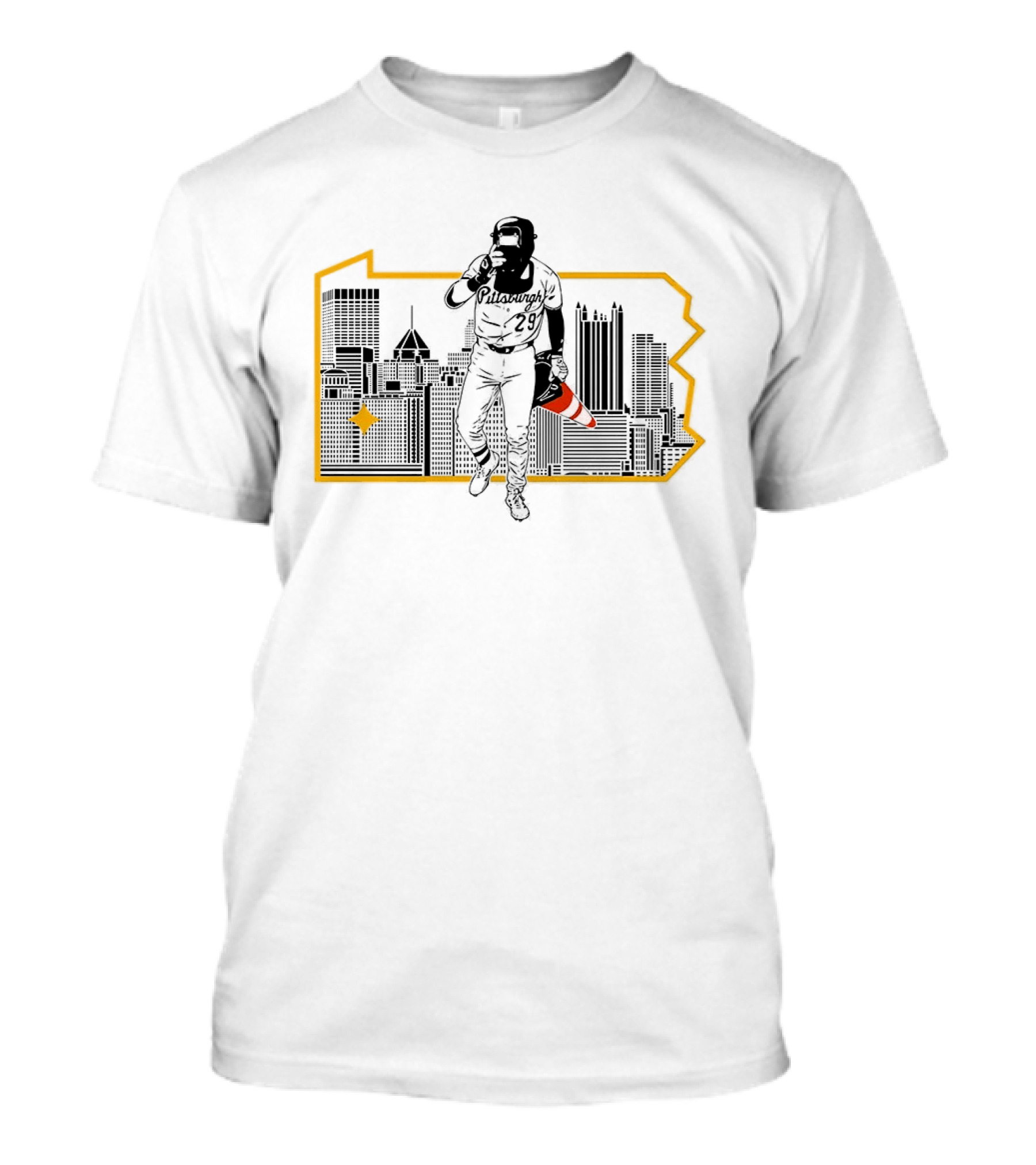 Fear The Cone Ryan O'Hearn Pittsburgh Pirates Baseball Pennsylvania Skyline T-Shirt