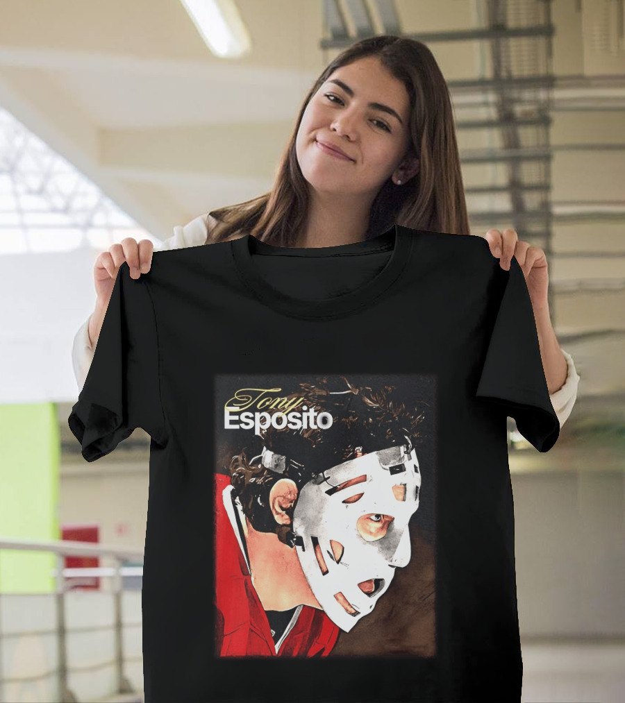 Tony Esposito Chicago Blackhawks NHL Mask Retro Hockey T-Shirt