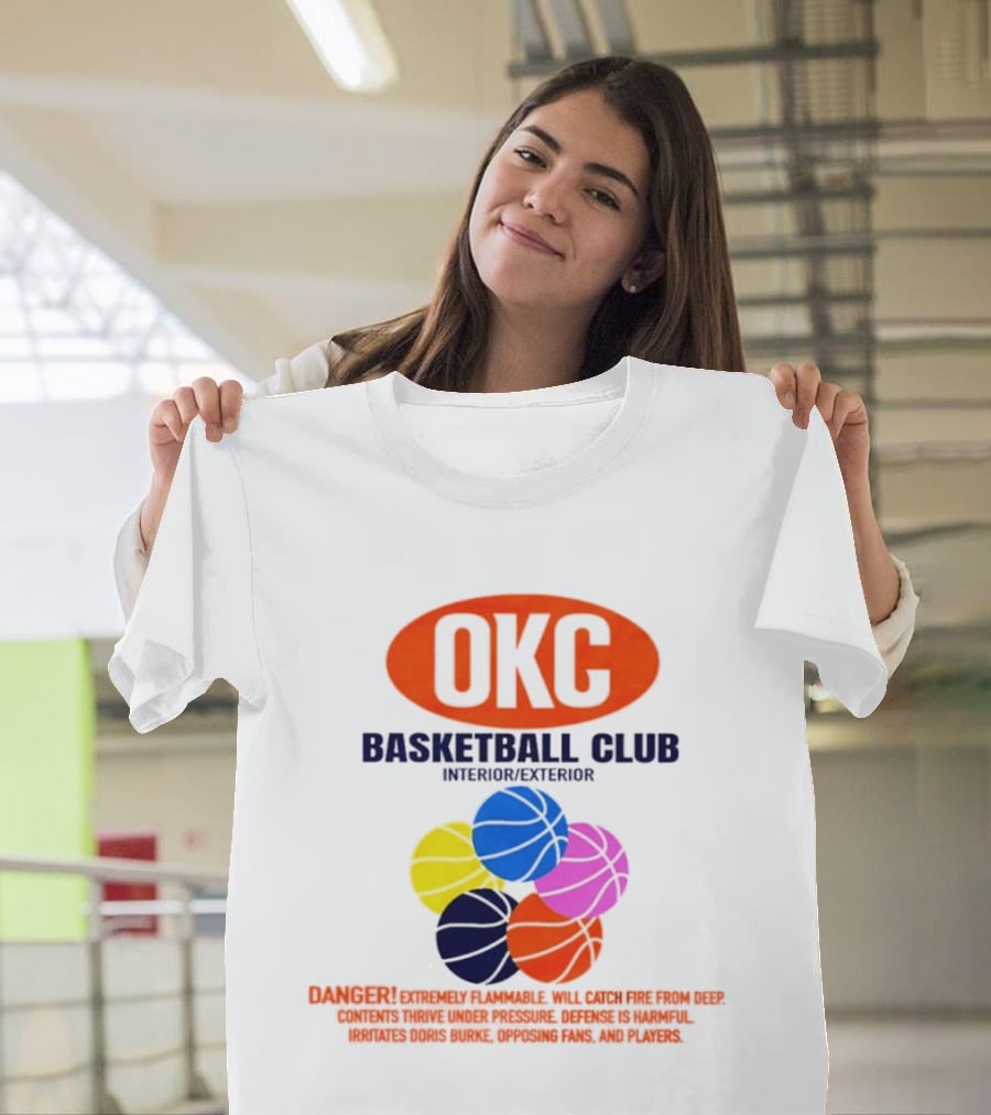 OKC Basketball Club Five Color Interior Exterior Balls T-Shirt