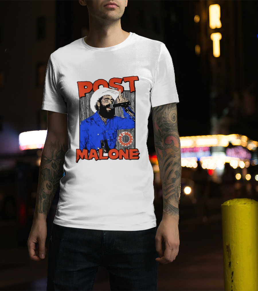 Post Malone Western Cowboy Singer Music Performance T-Shirt