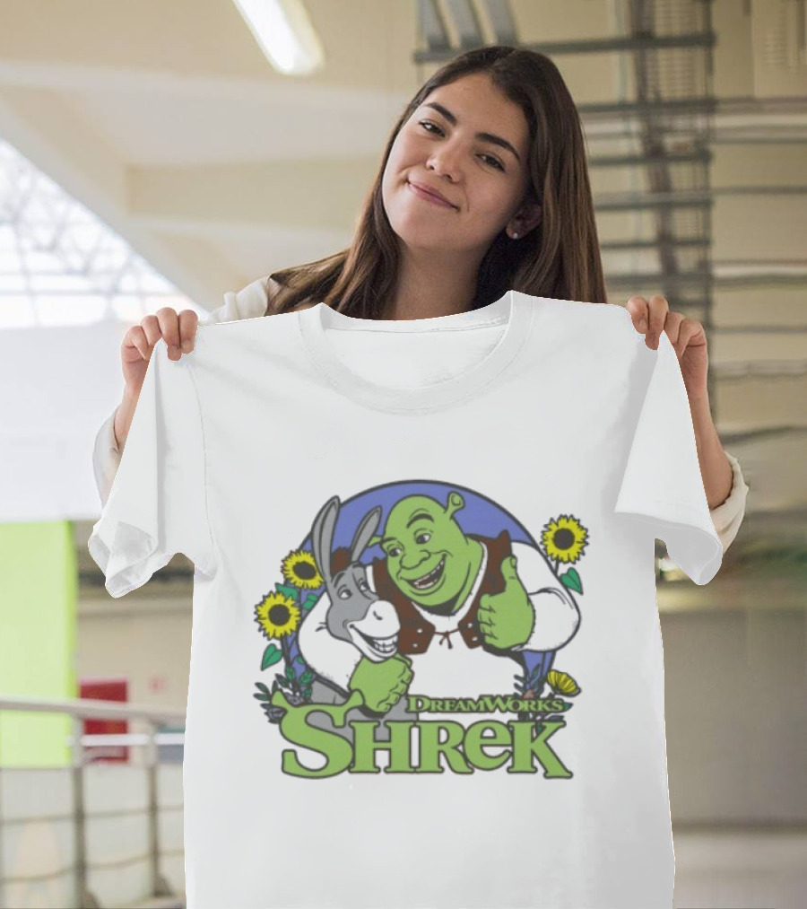 Shrek Donkey Thumbs Up Sunflowers DreamWorks T-Shirt