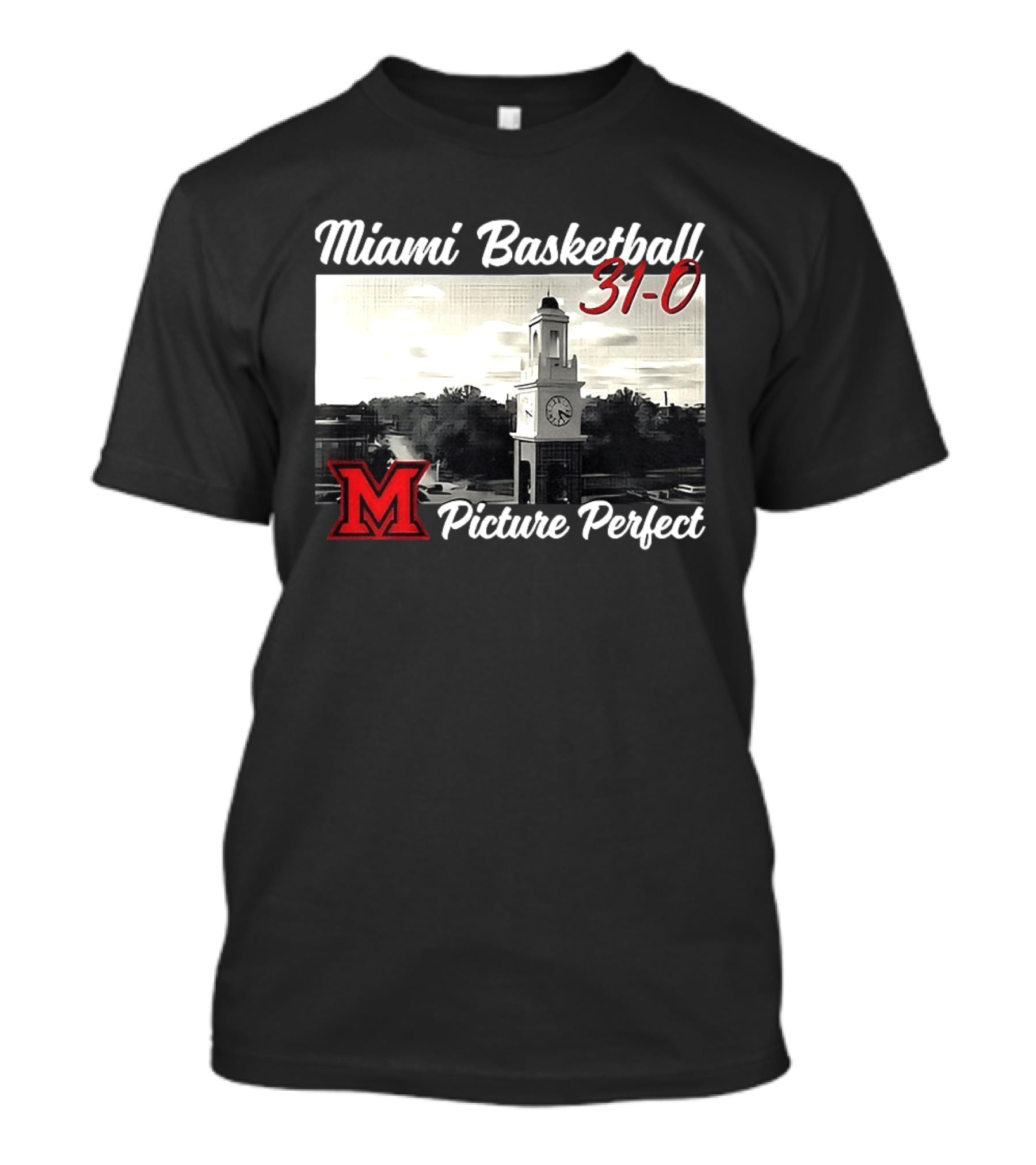 Miami Basketball 31 0 Picture Perfect M Tower T-Shirt