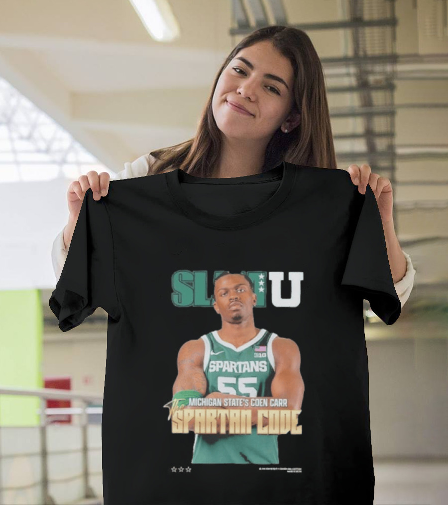 SLAMU Michigan State Spartans Coen Carr The Spartan Code T-Shirt
