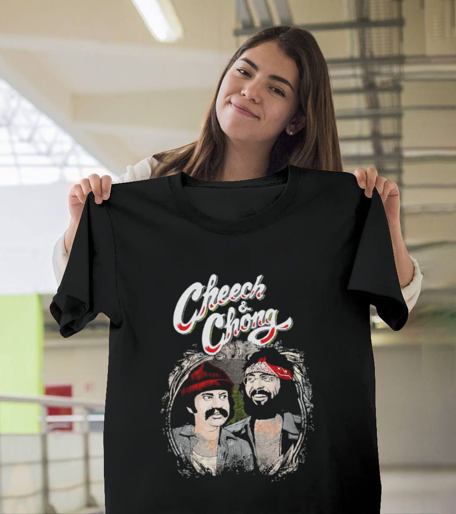 Cheech And Chong Vintage Red Bandana And Beanie Comic Duo T-Shirt