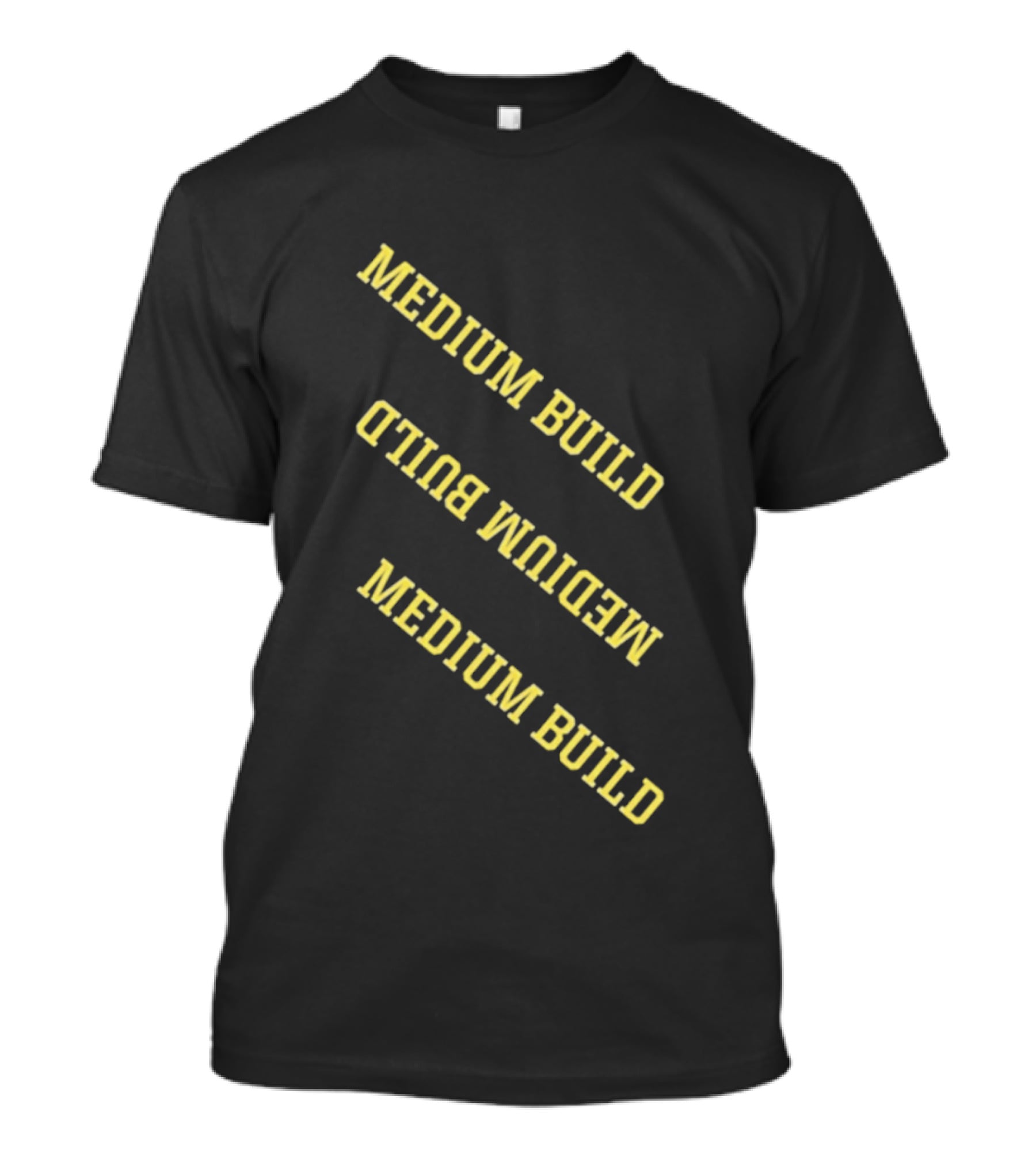 Medium Build Reversed Text Graphics Repetition T-Shirt