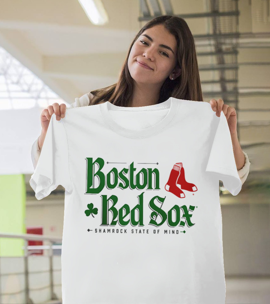Boston Red Sox Shamrock State Of Mind Saint Patrick's Day Sock T-Shirt