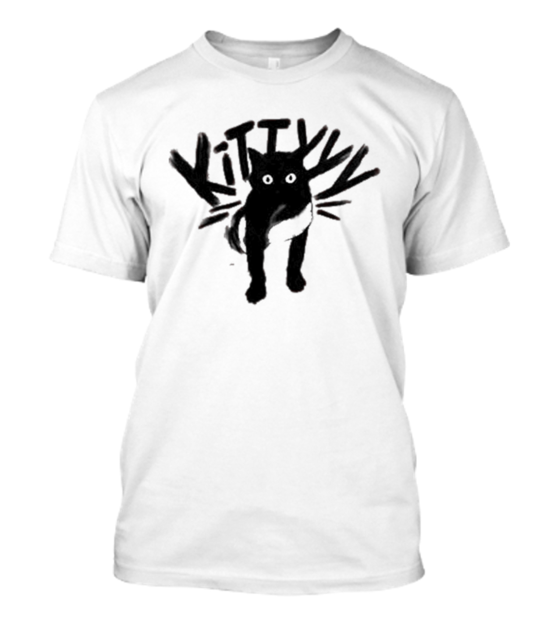 Caseoh's Kitty Cat Playful Black Silhouette With Whiskers T-Shirt