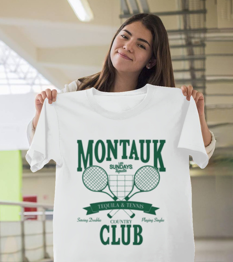 Montauk Country Club Tequila Lovers Serving Doubles Playing Singles T-Shirt
