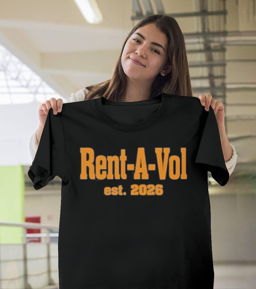 Rent A Vol Est. 2026 Vintage Style Retro Orange Font T-Shirt
