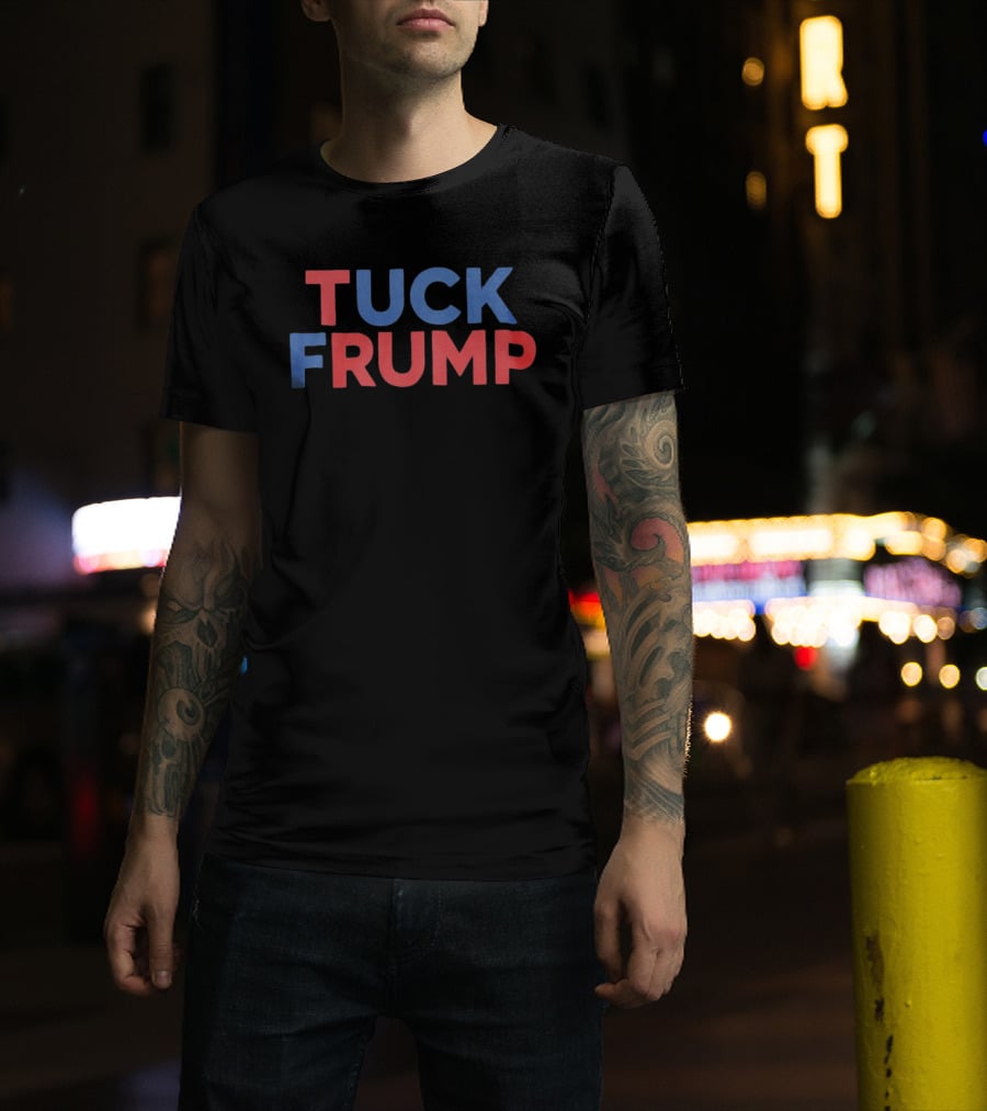 Tuck Frump Blue Red Block Letters T-Shirt