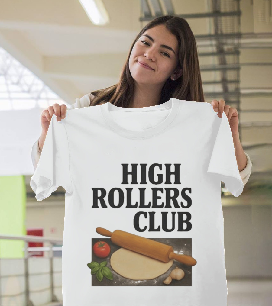 High Rollers Club Sebastian Maniscalco Cooking Pizza Rolling Pin T-Shirt