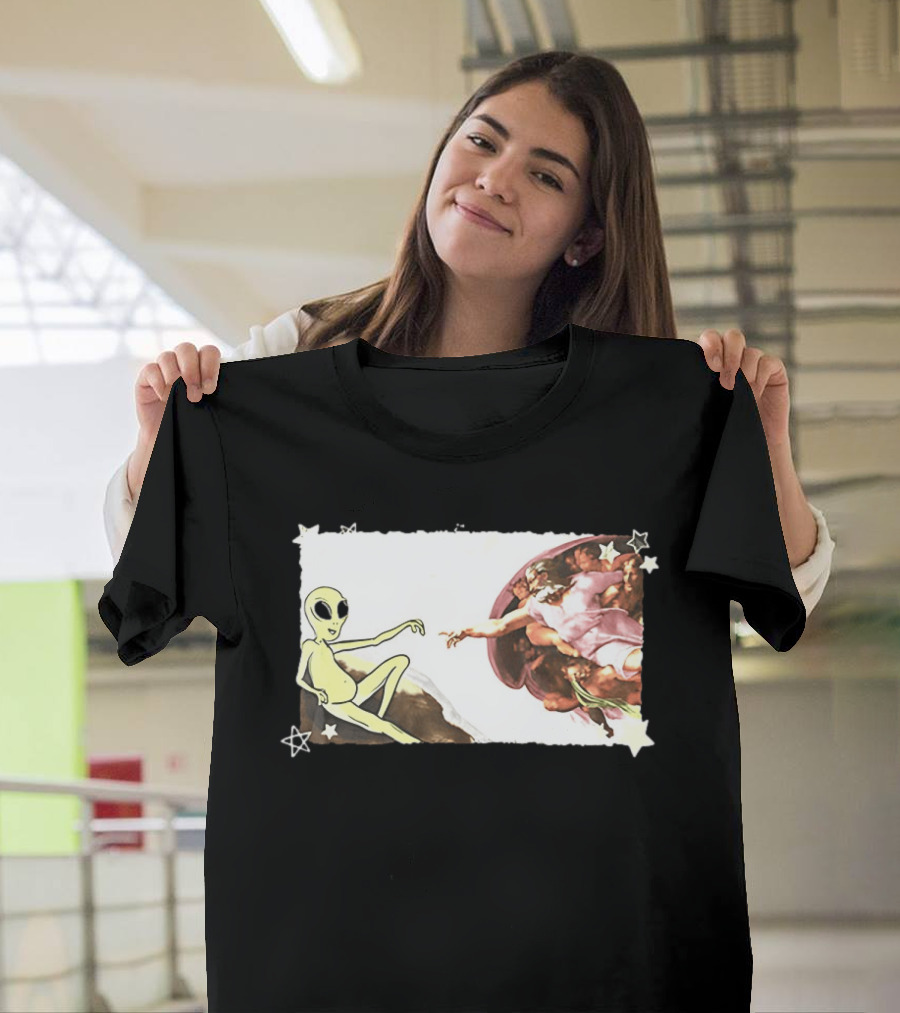 Big And Tall The Creation Of Aliens Extraterrestrial Renaissance Humor T-Shirt
