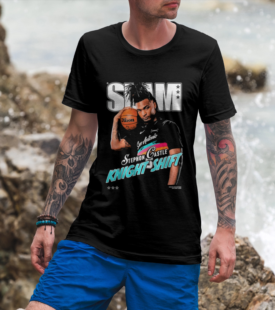 SLAM Stephon Castle San Antonio Spurs Knight Shift Basketball T-Shirt