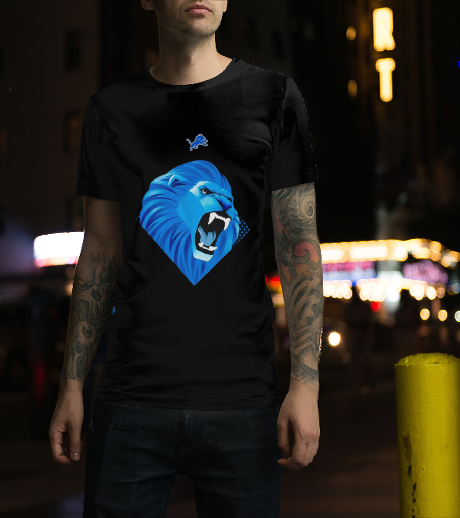 Team Youth Detroit Lions Roaring Blue Lion T-Shirt