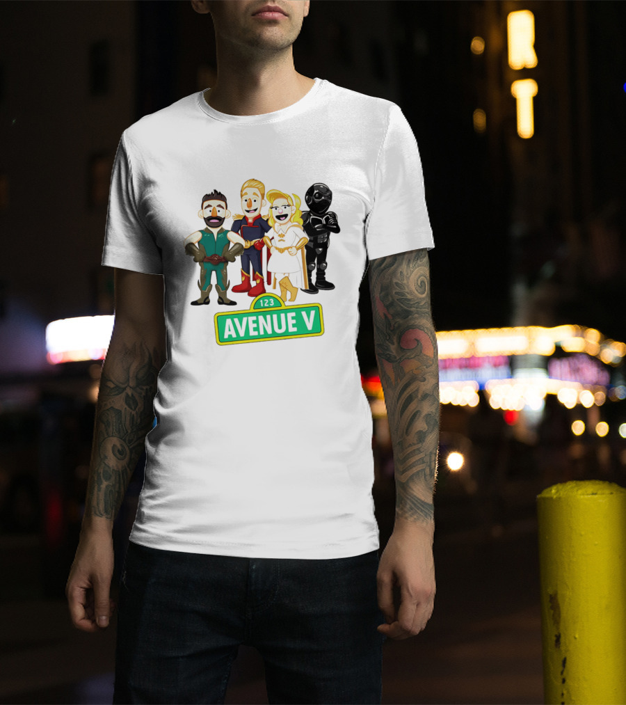 123 Avenue V Cartoon Characters Crossover Ensemble T-Shirt