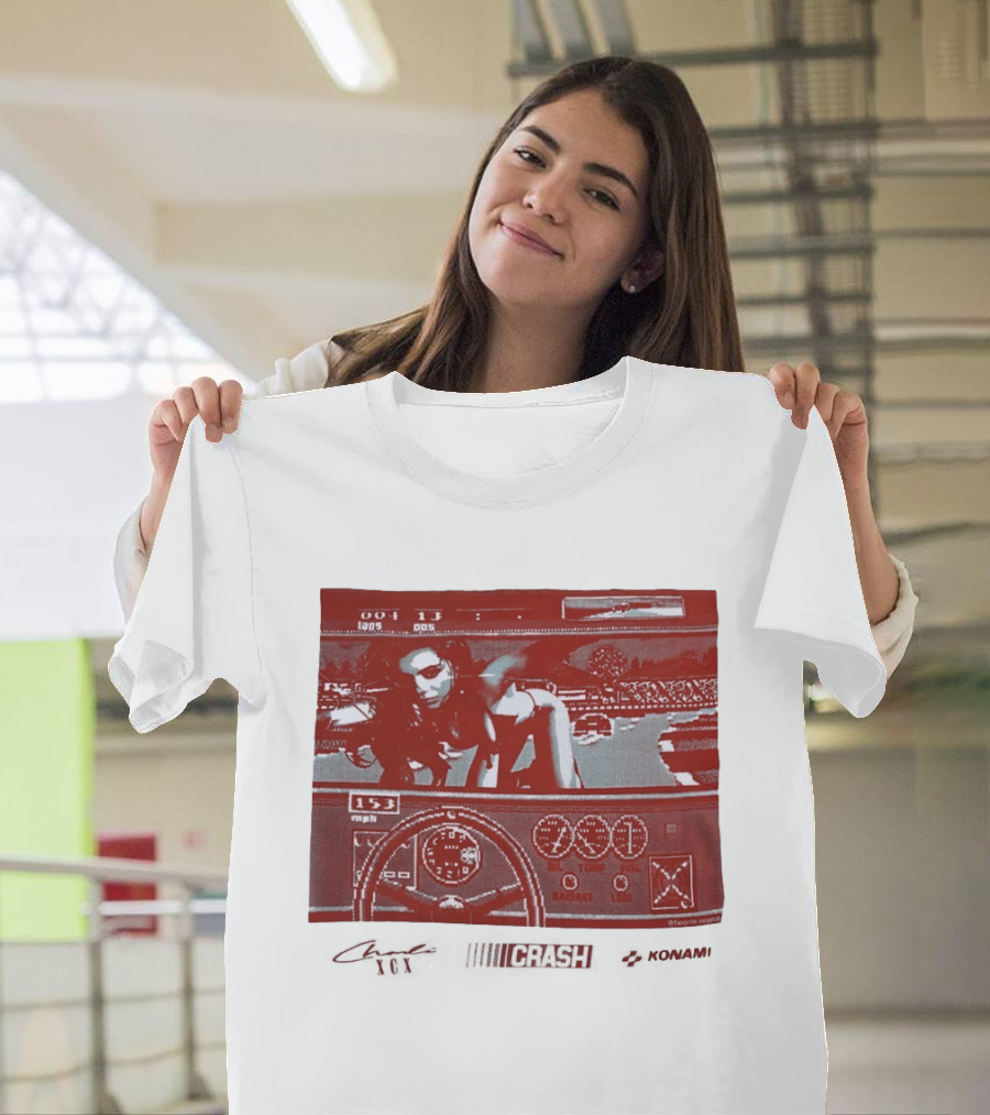 Charli XCX Konami Retro Video Game Racer Speed Aesthetic T-Shirt