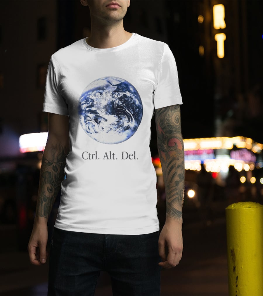Earth Ctrl Alt Del Retro Computing Humor T-Shirt