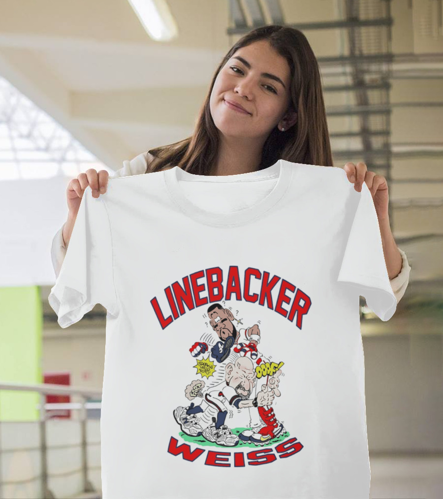 Linebacker Weiss Walt Weiss Caricature Comic Style Action T-Shirt