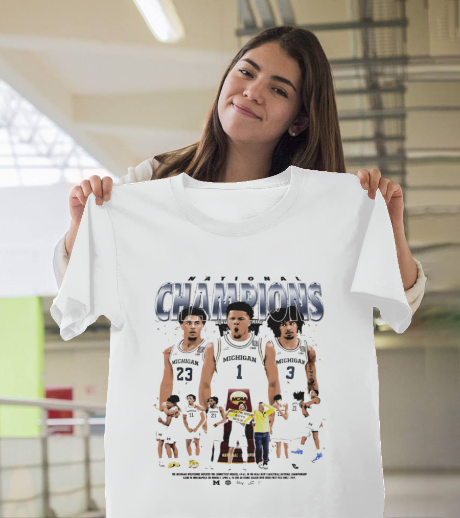 Michigan Basketball National Champions Player Collage 2026 NCAA T-Shirt