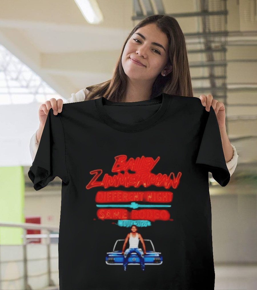 Bailey Zimmerman Different Night Same Rodeo Tour 2026 T-Shirt